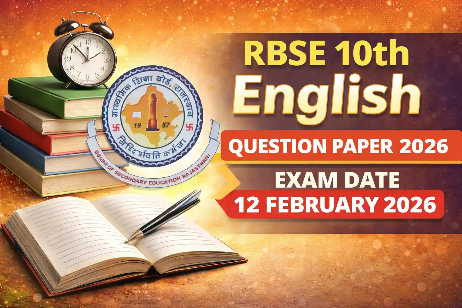 RBSE 10th English Question Paper 2026