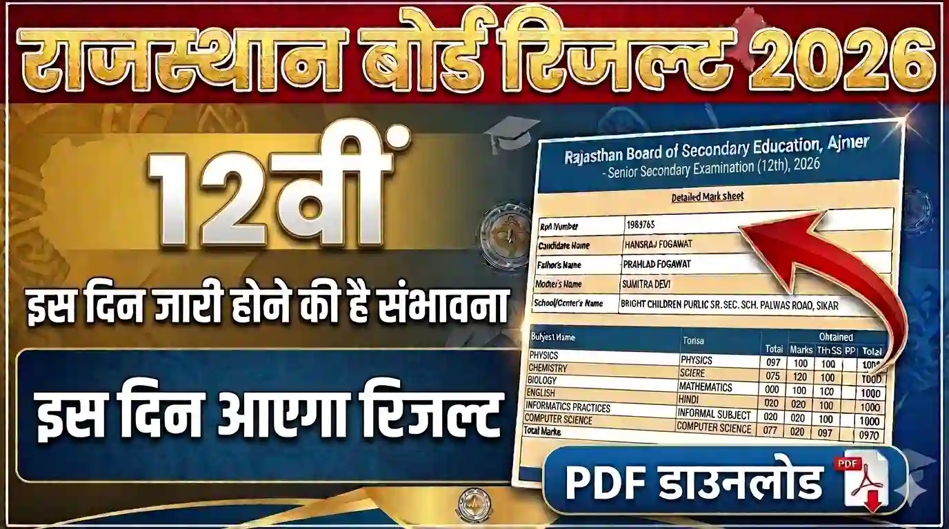 RBSE 12th Result 2026