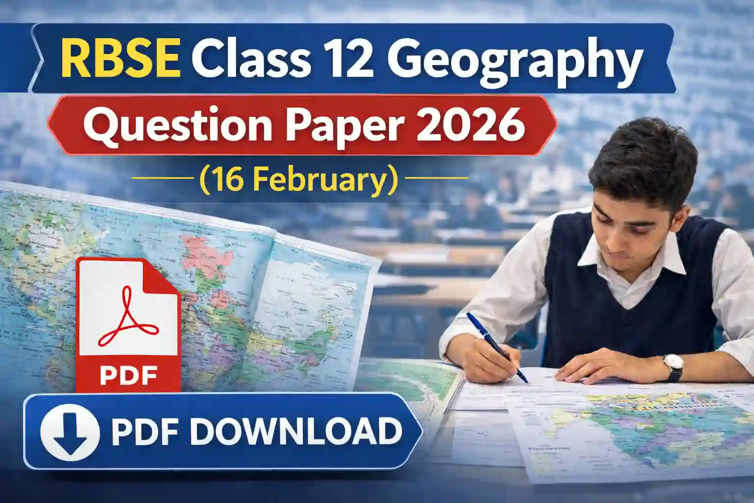 RBSE Class 12 Geography Question Paper 2026