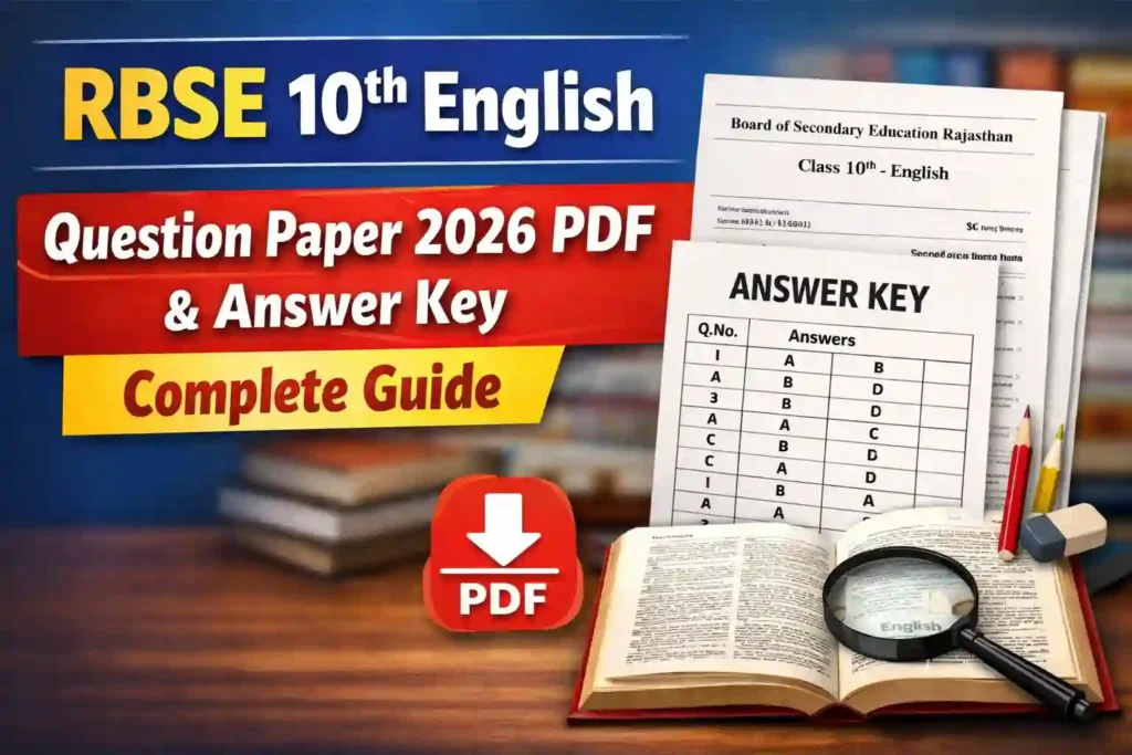 RBSE 10th English Question Paper 2026